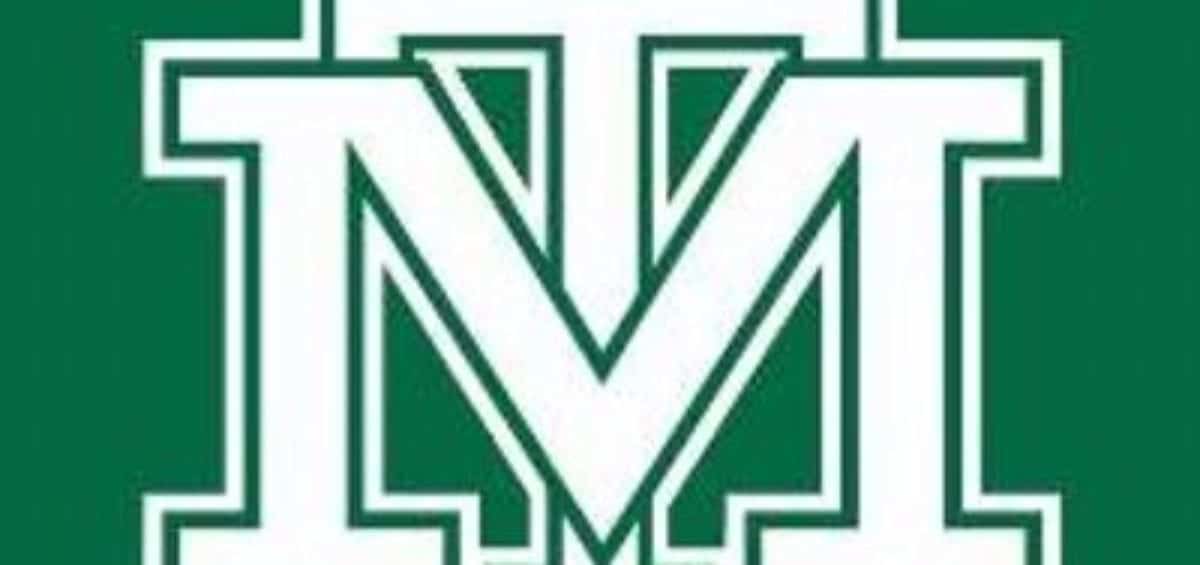 A green and white logo for Mark Twain Middle School featuring a large intertwined "M" and "T.
